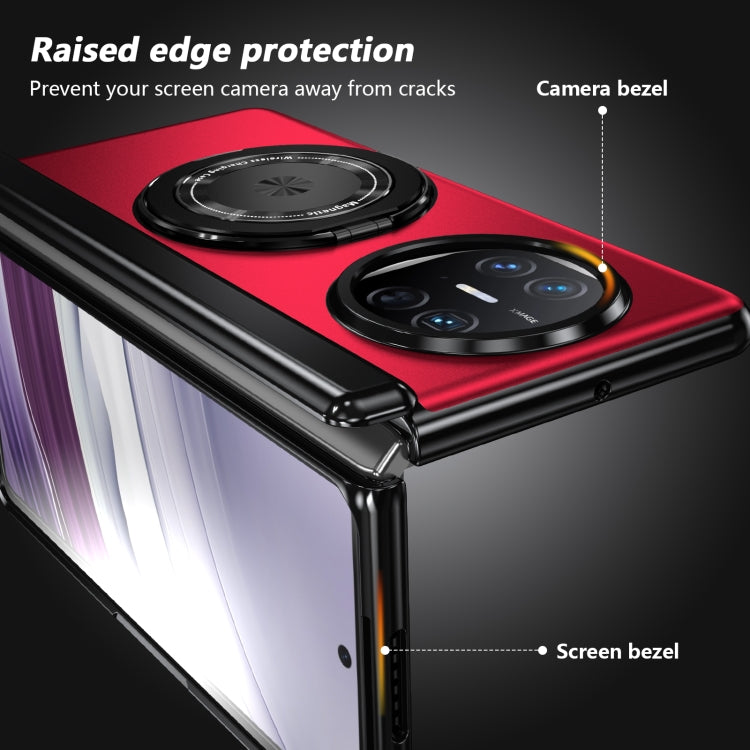 For Huawei Mate X5 Gold Medal Rotating Folding Series Ring Holder Phone Case(Red)