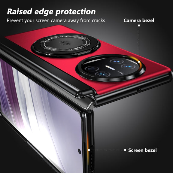 For Huawei Mate X5 Gold Medal Rotating Folding Series Ring Holder Phone Case(Red)