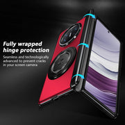 For Huawei Mate X5 Gold Medal Rotating Folding Series Ring Holder Phone Case(Red)