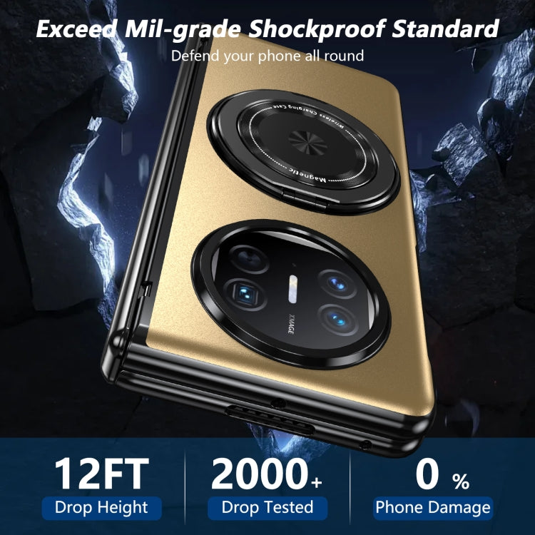 For Huawei Mate X5 Gold Medal Rotating Folding Series Ring Holder Phone Case(Gold)