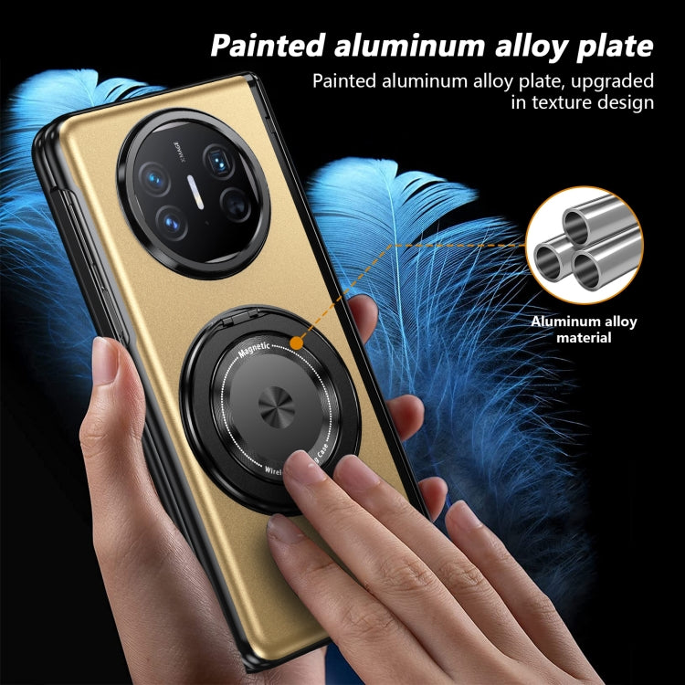 For Huawei Mate X5 Gold Medal Rotating Folding Series Ring Holder Phone Case(Gold)