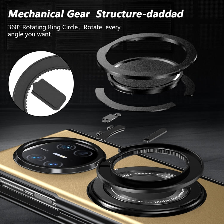 For Huawei Mate X5 Gold Medal Rotating Folding Series Ring Holder Phone Case(Gold)