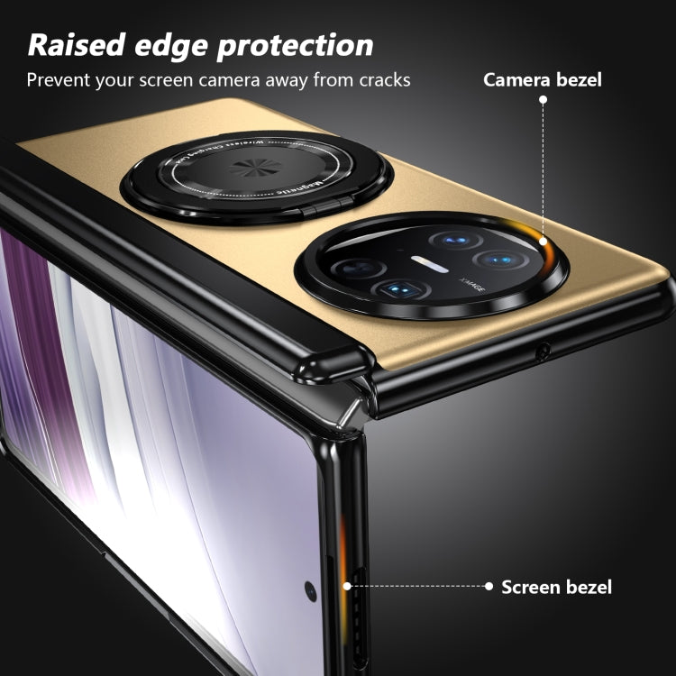 For Huawei Mate X5 Gold Medal Rotating Folding Series Ring Holder Phone Case(Gold)