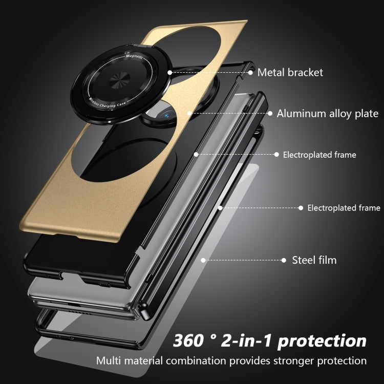 For Huawei Mate X5 Gold Medal Rotating Folding Series Ring Holder Phone Case(Gold)
