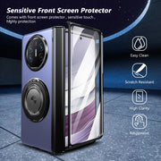 For Huawei Mate X5 Gold Medal Rotating Folding Series Ring Holder Phone Case(Blue)