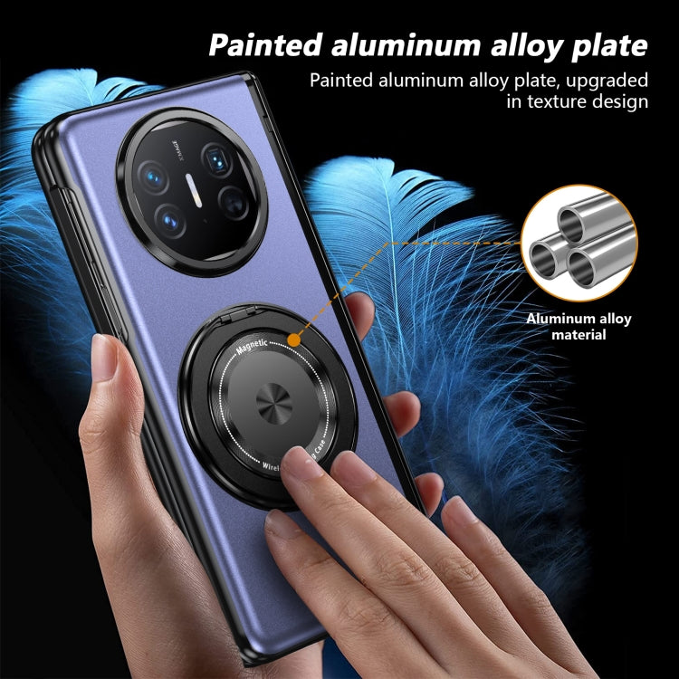 For Huawei Mate X5 Gold Medal Rotating Folding Series Ring Holder Phone Case(Blue)