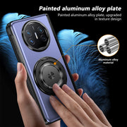 For Huawei Mate X5 Gold Medal Rotating Folding Series Ring Holder Phone Case(Blue)