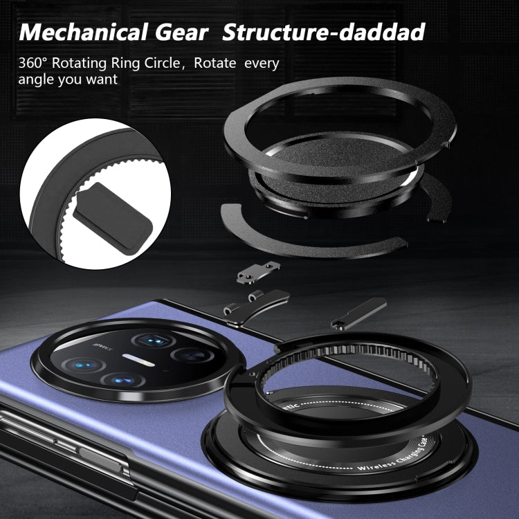 For Huawei Mate X5 Gold Medal Rotating Folding Series Ring Holder Phone Case(Blue)