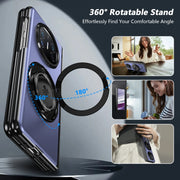 For Huawei Mate X5 Gold Medal Rotating Folding Series Ring Holder Phone Case(Blue)