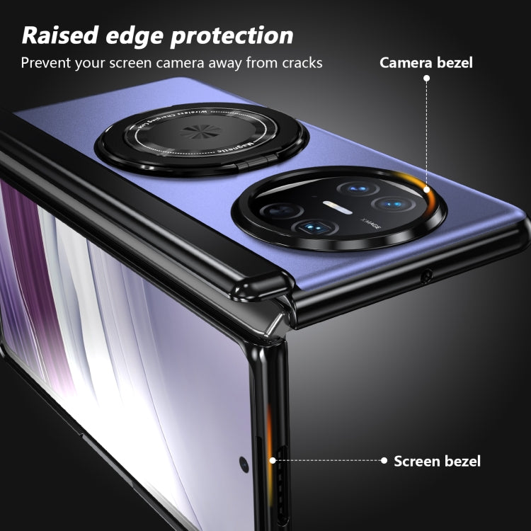 For Huawei Mate X5 Gold Medal Rotating Folding Series Ring Holder Phone Case(Blue)