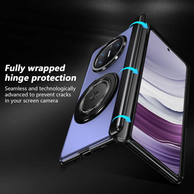 For Huawei Mate X5 Gold Medal Rotating Folding Series Ring Holder Phone Case(Blue)