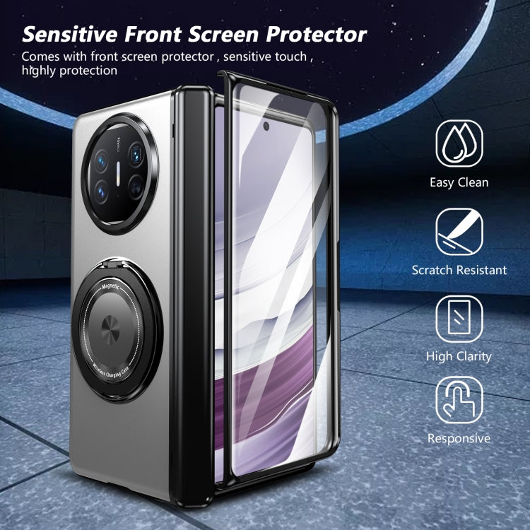 For Huawei Mate X5 Gold Medal Rotating Folding Series Ring Holder Phone Case(Silver)