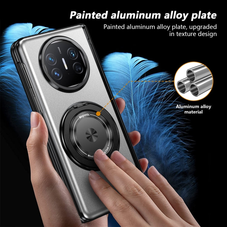 For Huawei Mate X5 Gold Medal Rotating Folding Series Ring Holder Phone Case(Silver)