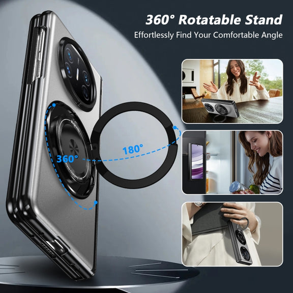 For Huawei Mate X5 Gold Medal Rotating Folding Series Ring Holder Phone Case(Silver)