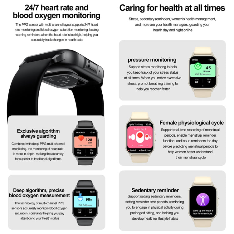 ZW36 1.83 inch BT Call Smart Watch, Blood oxygen / Blood Pressure / Heart Rate(Blue)