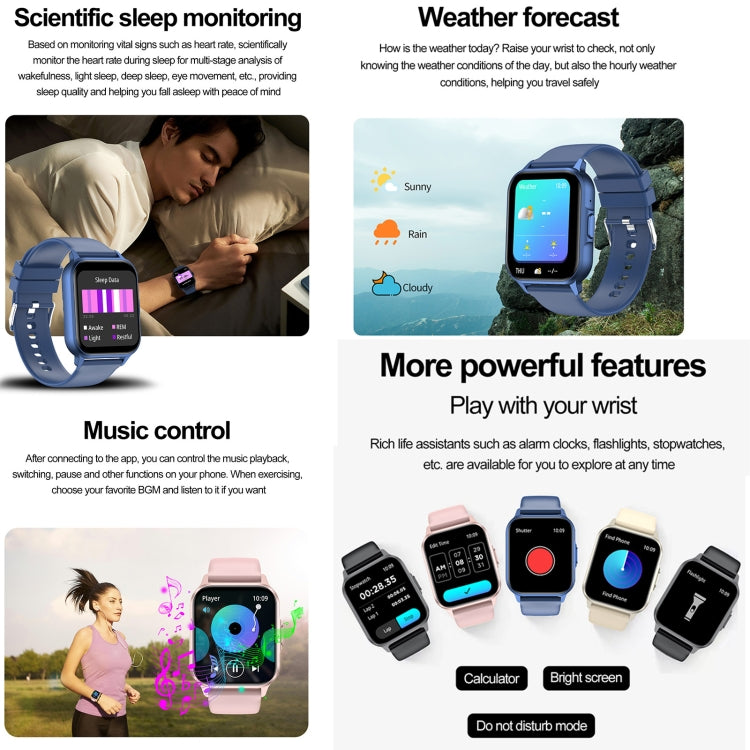 ZW36 1.83 inch BT Call Smart Watch, Blood oxygen / Blood Pressure / Heart Rate(Blue)