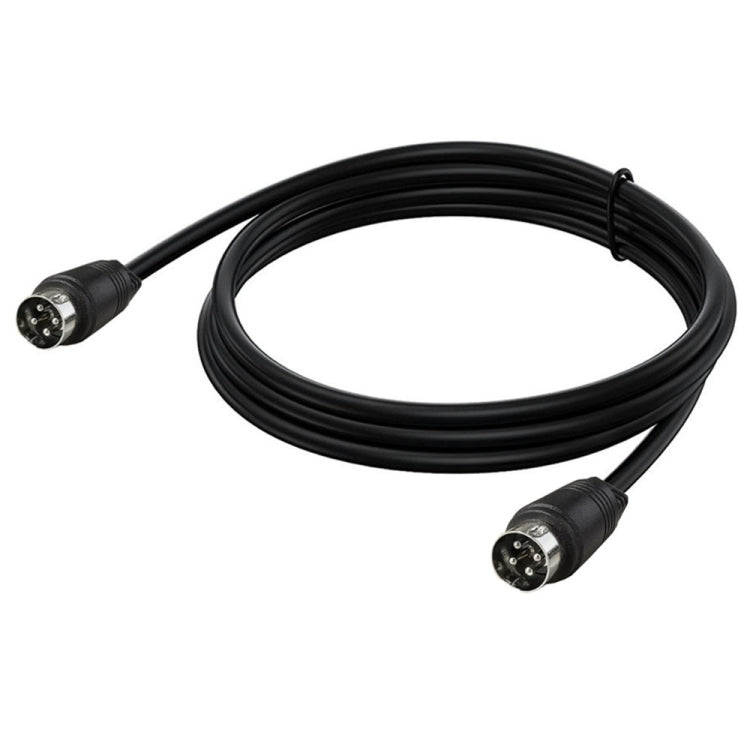 MD DIN 4 Pin Male to Male AC/DC Power Audio Adapter Cable, Length:5m(Black)