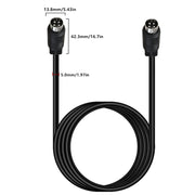 MD DIN 4 Pin Male to Male AC/DC Power Audio Adapter Cable, Length:5m(Black)