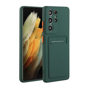 For Samsung Galaxy S25 Ultra 5G Card Slot Design Shockproof TPU Phone Case(Dark Green)
