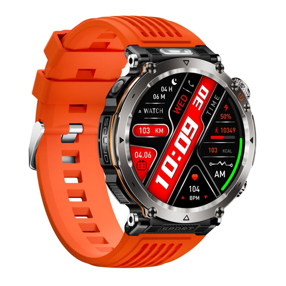 HT30 1.7 inch IP68 Water-resistant Silicone Band Smart Watch, Support Flashlight / Banknote Detector Light / Compass(Orange)