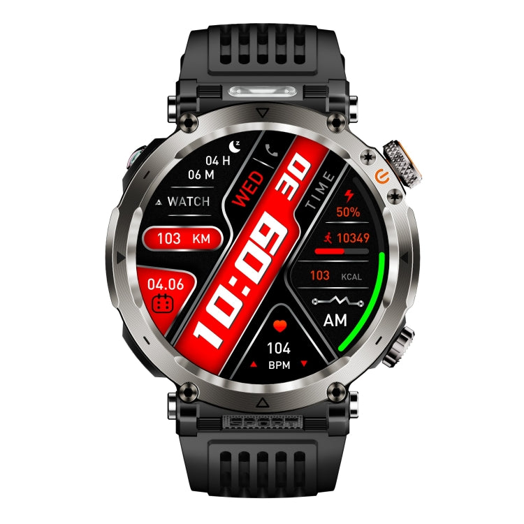 HT30 1.7 inch IP68 Water-resistant Silicone Band Smart Watch, Support Flashlight / Banknote Detector Light / Compass(Black)