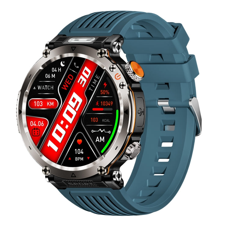 HT30 1.7 inch IP68 Water-resistant Silicone Band Smart Watch, Support Flashlight / Banknote Detector Light / Compass(Blue)