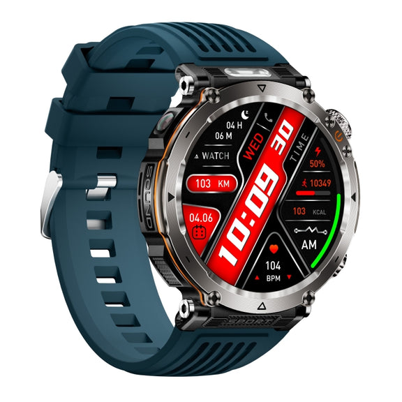 HT30 1.7 inch IP68 Water-resistant Silicone Band Smart Watch, Support Flashlight / Banknote Detector Light / Compass(Blue)