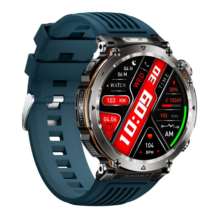 HT30 1.7 inch IP68 Water-resistant Silicone Band Smart Watch, Support Flashlight / Banknote Detector Light / Compass(Blue)