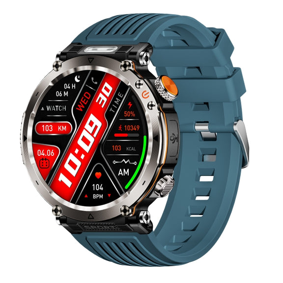 HT30 1.7 inch IP68 Water-resistant Silicone Band Smart Watch, Support Flashlight / Banknote Detector Light / Compass(Blue)