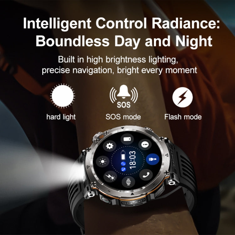 HT30 1.7 inch IP68 Water-resistant Silicone Band Smart Watch, Support Flashlight / Banknote Detector Light / Compass(Orange)