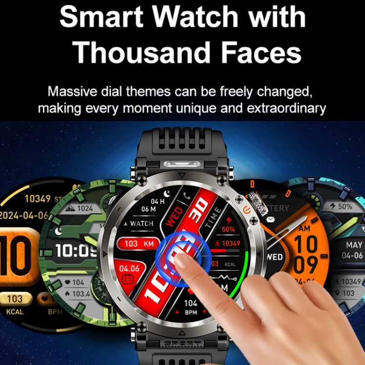 HT30 1.7 inch IP68 Water-resistant Silicone Band Smart Watch, Support Flashlight / Banknote Detector Light / Compass(Blue)
