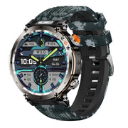 HT30 1.7 inch IP68 Water-resistant Camouflage Silicone Band Smart Watch, Support Flashlight / Banknote Detector Light / Compass(Blue)