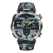 HT30 1.7 inch IP68 Water-resistant Camouflage Silicone Band Smart Watch, Support Flashlight / Banknote Detector Light / Compass(Blue)