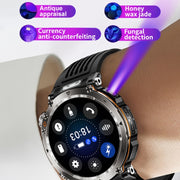 HT30 1.7 inch IP68 Water-resistant Camouflage Silicone Band Smart Watch, Support Flashlight / Banknote Detector Light / Compass(Blue)