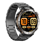 HT30 1.7 inch IP68 Water-resistant Steel Band Smart Watch, Support Flashlight / Banknote Detector Light / Compass(Black)