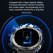 HT30 1.7 inch IP68 Water-resistant Steel Band Smart Watch, Support Flashlight / Banknote Detector Light / Compass(Black)
