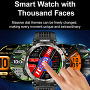 HT30 1.7 inch IP68 Water-resistant Steel Band Smart Watch, Support Flashlight / Banknote Detector Light / Compass(Black)