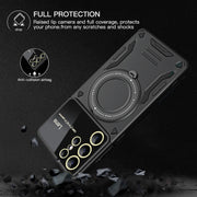For Samsung Galaxy S25 Ultra 5G Large Window MagSafe Holder Phone Case(Black)