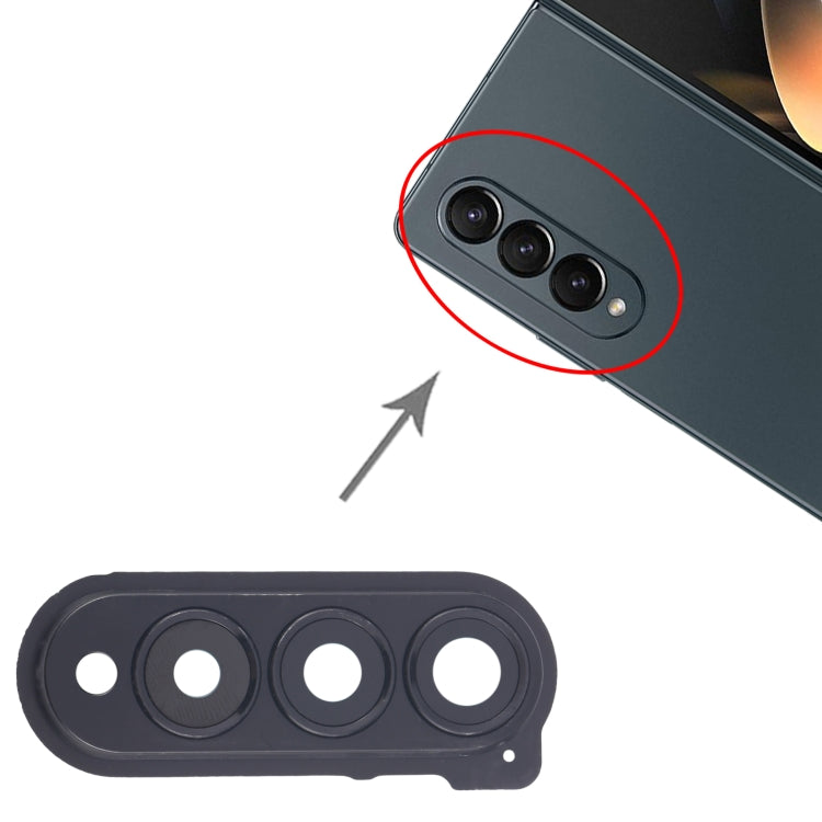 For Samsung Galaxy Z Fold4 SM-F936B 10pcs Rear Camera Lens Cover(Black)