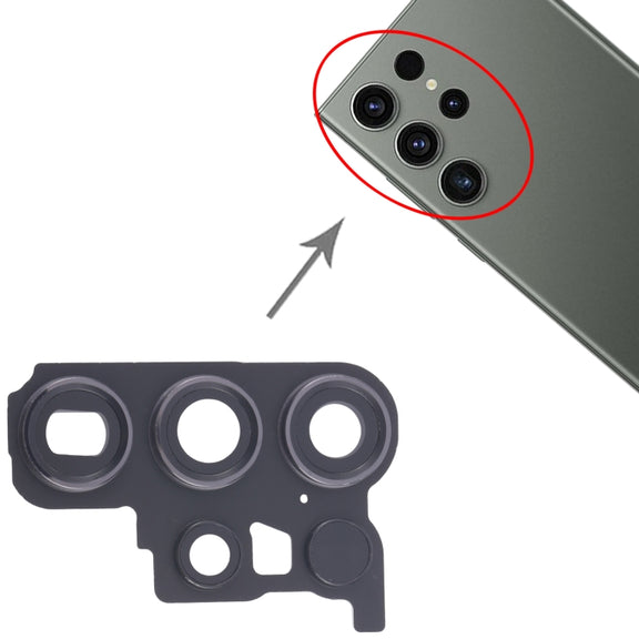 For Samsung Galaxy S23 Ultra SM-S918B 10pcs Rear Camera Lens Cover(Black)