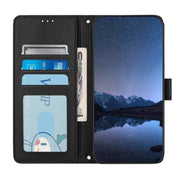 For Doogee N55 Plus Cat Rat Embossed Pattern RFID Leather Phone Case with Lanyard(Black)