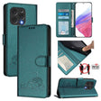 For Doogee N55 Plus Cat Rat Embossed Pattern RFID Leather Phone Case with Lanyard(Peacock Green) - Doogee Cases by PMC TechLife | Online Shopping South Africa | PMC TechLife | Buy Now Pay Later Mobicred