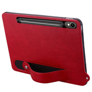 For Samsung Galaxy Tab S10 / S9 / S8 / S7 TPU Leather Back Tablet Case with Wristband(Red)