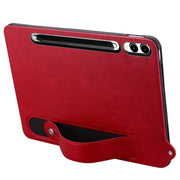 For Samsung Galaxy Tab S10+ / S9+ / S8+ TPU Leather Back Tablet Case with Wristband(Red)