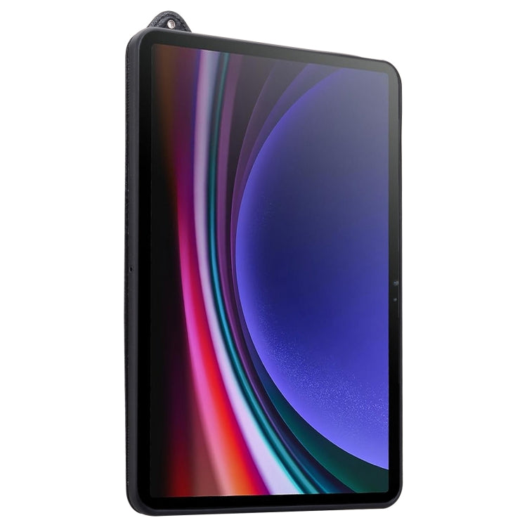 For Samsung Galaxy Tab S10+ / S9+ / S8+ TPU Leather Back Tablet Case with Wristband(Black)