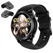 X17 mini 1.27 inch IP67 Water-resistant 2 in 1 Bluetooth Earphone Smart Watch(Black)