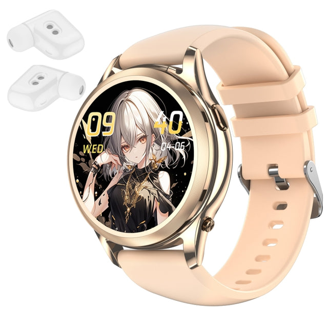 X17 mini 1.27 inch IP67 Water-resistant 2 in 1 Bluetooth Earphone Smart Watch(Gold)