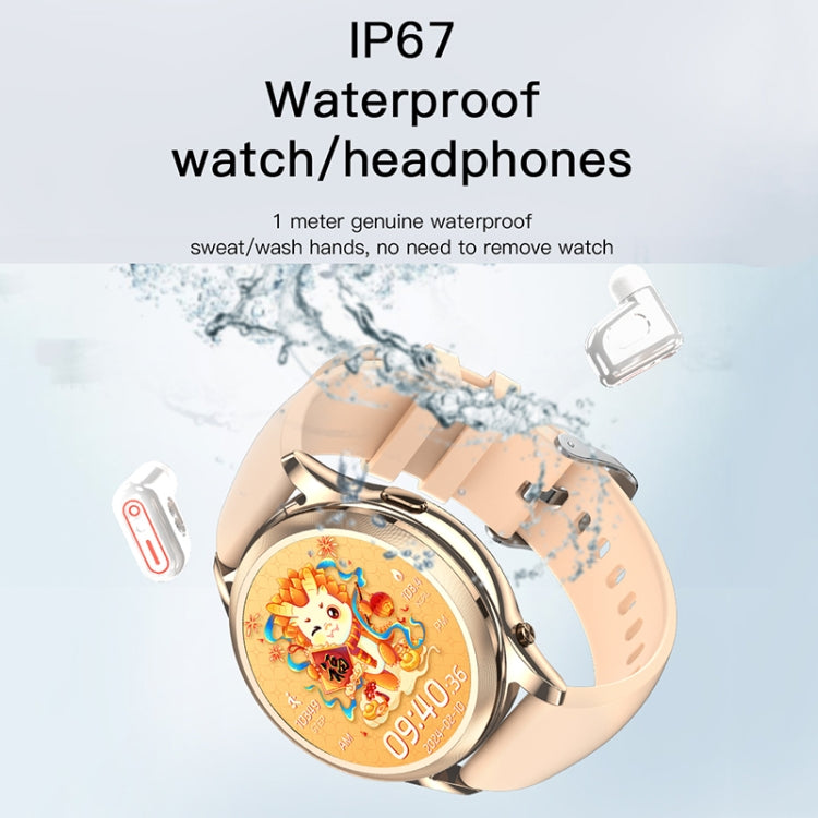 X17 mini 1.27 inch IP67 Water-resistant 2 in 1 Bluetooth Earphone Smart Watch(Black)