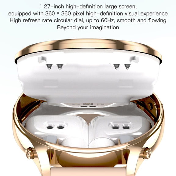 X17 mini 1.27 inch IP67 Water-resistant 2 in 1 Bluetooth Earphone Smart Watch(Gold)