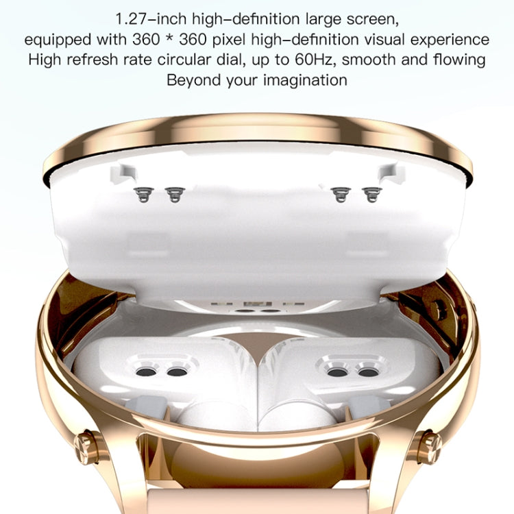 X17 mini 1.27 inch IP67 Water-resistant 2 in 1 Bluetooth Earphone Smart Watch(Gold)